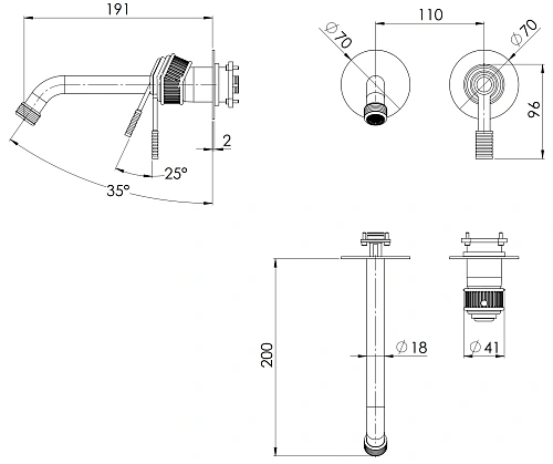 Смеситель для раковины Remer Atelier AL15PLWBCFP, черный брашированный хром Смеситель для раковины Remer Atelier AL15PLWBCFP, черный брашированный хром
