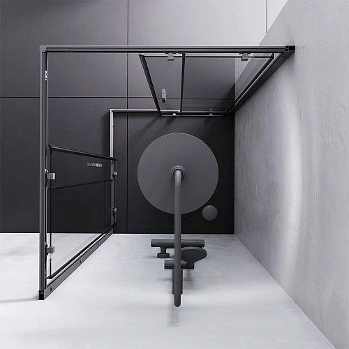 Душевой уголок AM.PM Gem S W93G-403-090BT S Slide 90x90 стекло прозрачное, профиль черный матовый Душевой уголок AM.PM Gem S W93G-403-090BT S Slide 90x90 стекло прозрачное, профиль черный матовый