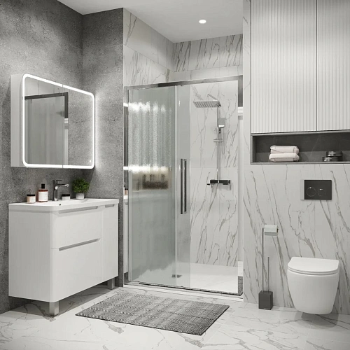 Душевая дверь GROSSMAN Cosmo 100.K33.02.100.10.02 (100x195) хром, стекло шиншилла Душевая дверь GROSSMAN Cosmo 100.K33.02.100.10.02 (100x195) хром, стекло шиншилла