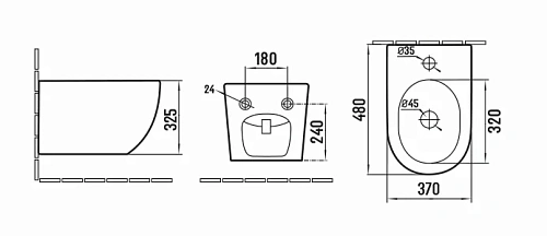 Биде подвесное Vincea Globo VB1-14S, цвет белый Биде подвесное Vincea Globo VB1-14S, цвет белый