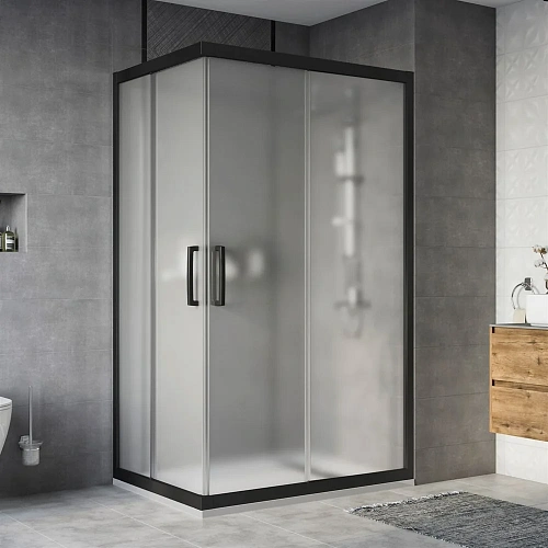 Душевой уголок STWORKI Карлстад 120x90 см профиль черный матовый, стекло матовое 467249 Душевой уголок STWORKI Карлстад 120x90 см профиль черный матовый, стекло матовое 467249