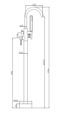 Смеситель для ванны BelBagno NOVA NOV-FMT-NERO напольный черный матовый Смеситель для ванны BelBagno NOVA NOV-FMT-NERO напольный черный матовый