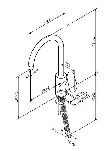 Смеситель для кухни AM.PM Like F8007000 Смеситель для кухни AM.PM Like F8007000