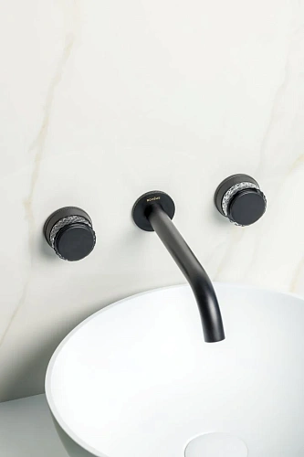 Смеситель для раковины Boheme AURA BLACK встраиваемый 152-2-B-A Смеситель для раковины Boheme AURA BLACK встраиваемый 152-2-B-A