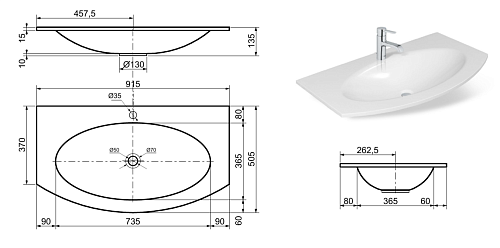 Раковина Эстет Malta silk ФР-00014945 915х505 накладная Раковина Эстет Malta silk ФР-00014945 915х505 накладная