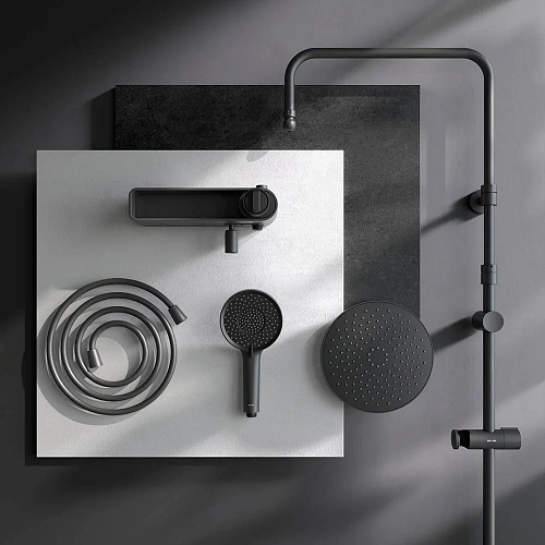 Душевая система AM.PM X-Joy F0785A722 верхний душ 220мм черный Душевая система AM.PM X-Joy F0785A722 верхний душ 220мм черный