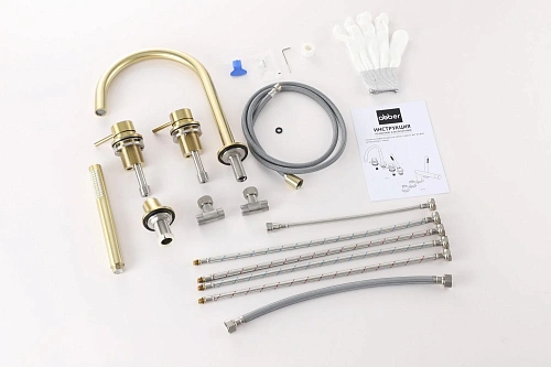 Смеситель на борт ванны ABBER Wasser Kreis 316 AF8113BG золото брашированное Смеситель на борт ванны ABBER Wasser Kreis 316 AF8113BG золото брашированное