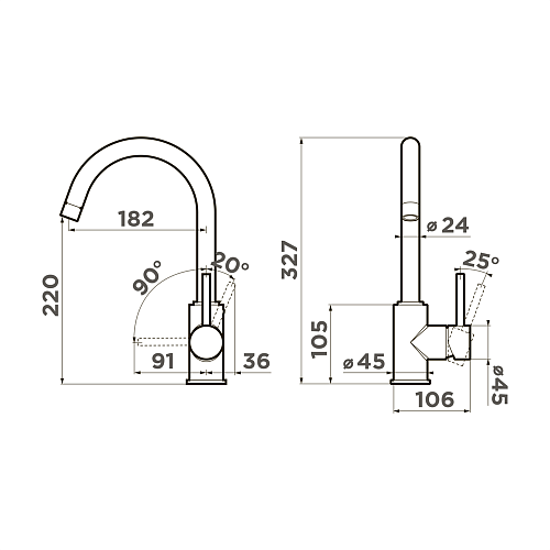 Смеситель для кухни Omoikiri Shinagawa-GB 4994364 Смеситель для кухни Omoikiri Shinagawa-GB 4994364