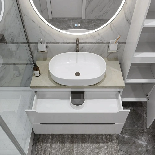 Тумба со столешницей и раковиной BelBagno ETNA 100 etna100bl-kepmco-1084-set подвесная ETNA100BL-KEPMCO-1084-SET Тумба со столешницей и раковиной BelBagno ETNA 100 etna100bl-kepmco-1084-set подвесная ETNA100BL-KEPMCO-1084-SET