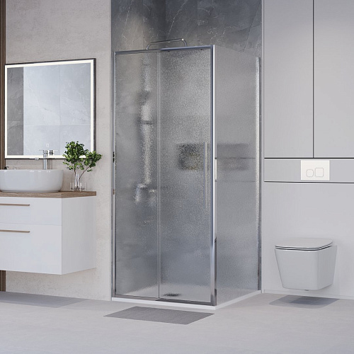 Душевой уголок Niagara Nova NG-65-9CH-CH90-34 (90x90x195) квадратная, раздвижная, хром, стекло шиншиллаа Душевой уголок Niagara Nova NG-65-9CH-CH90-34 (90x90x195) квадратная, раздвижная, хром, стекло шиншиллаа