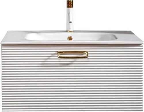 Тумба под раковину Boheme Linea 80 белая+Золото 842-080-WG Тумба под раковину Boheme Linea 80 белая+Золото 842-080-WG