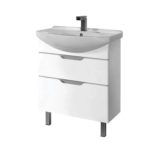 Тумба под раковину DREJA LAGUNA PLUS, 75 см, подвесная/напольная, 2 ящика, с опорами, белый глянец 9 99.0106 Тумба под раковину DREJA LAGUNA PLUS, 75 см, подвесная/напольная, 2 ящика, с опорами, белый глянец 9 99.0106