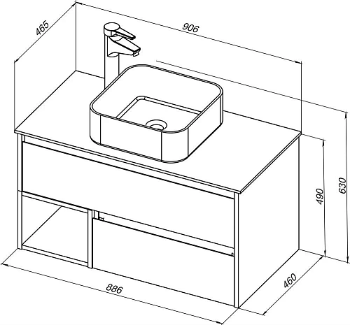 Тумба с раковиной STWORKI Карлстад 90 дуб рустикальный, простоун беж, с отверстием для смесителя в с 425505 Тумба с раковиной STWORKI Карлстад 90 дуб рустикальный, простоун беж, с отверстием для смесителя в с 425505