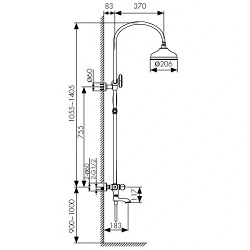 Душевая система Kaiser Aria 03182-3 с термостатом Душевая система Kaiser Aria 03182-3 с термостатом
