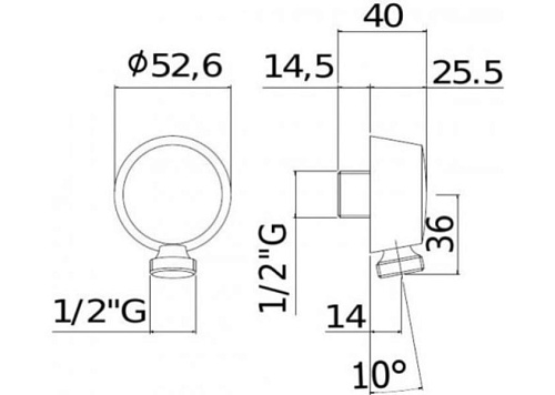 Шланговое подключение для душа Paffoni Lusso ZACC130ST Шланговое подключение для душа Paffoni Lusso ZACC130ST