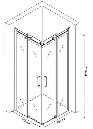 Душевой уголок GELIOS 900x900 061022 Душевой уголок GELIOS 900x900 061022