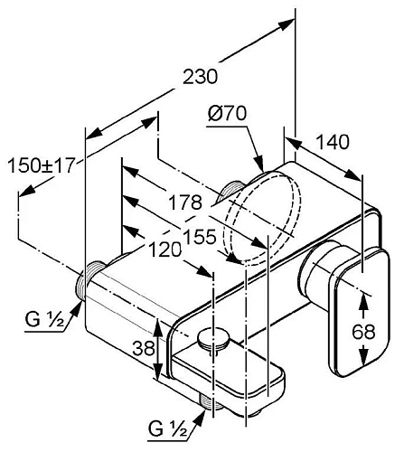 Смеситель для ванны Kludi E2 564459140 хром-белый Смеситель для ванны Kludi E2 564459140 хром-белый