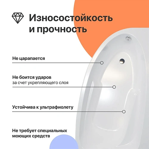 Акриловая ванна DIWO Валдай L 170x95 с каркасом 567966 Акриловая ванна DIWO Валдай L 170x95 с каркасом 567966