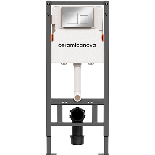 Инсталляция для унитаза Ceramica Nova Balance CN121002CH с кнопкой смыва Square хром глянцевый Инсталляция для унитаза Ceramica Nova Balance CN121002CH с кнопкой смыва Square хром глянцевый
