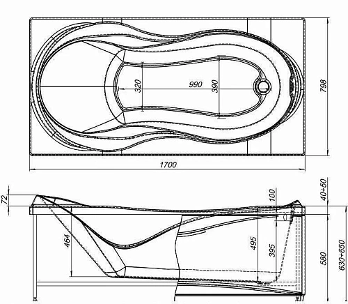 Акриловая ванна Aquanet Grenada 170x80 (с каркасом) 00205398 Акриловая ванна Aquanet Grenada 170x80 (с каркасом) 00205398