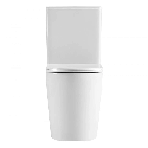 Унитаз напольный ABBER Bequem AC1112TMW компакт белый матовый, безободковый, смыв торнадо с крышкой микролифт Унитаз напольный ABBER Bequem AC1112TMW компакт белый матовый, безободковый, смыв торнадо с крышкой микролифт