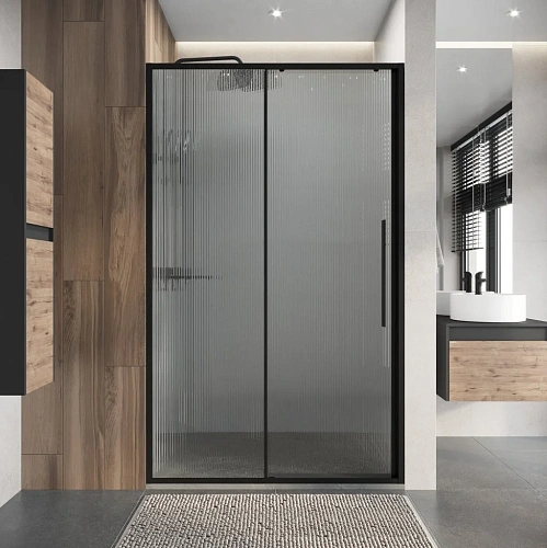 Душевая дверь Niagara Nova NG-84-L11FHB (110х195) черный матовый, раздвижная влево, стекло рифленое Душевая дверь Niagara Nova NG-84-L11FHB (110х195) черный матовый, раздвижная влево, стекло рифленое