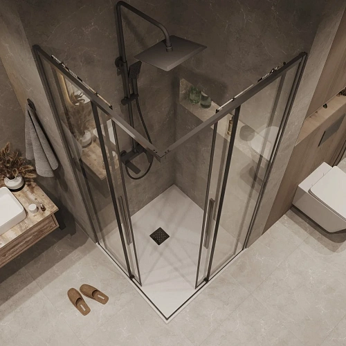 Душевая дверь GROSSMAN 1/2.К33.01.11.42.00 Galaxy (110x195) графит сатин, стекло прозрачное Душевая дверь GROSSMAN 1/2.К33.01.11.42.00 Galaxy (110x195) графит сатин, стекло прозрачное