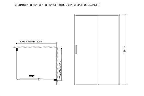Боковая стенка GROSSMAN Fly GR-P70 (70x190) GR-P70Fl1 Боковая стенка GROSSMAN Fly GR-P70 (70x190) GR-P70Fl1