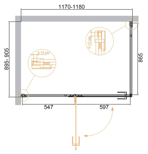 Душевой уголок CEZARES BELLAGIO-AH-1-120/90-C-BORO 120x90см стекло прозрачное, профиль брашированное золото Душевой уголок CEZARES BELLAGIO-AH-1-120/90-C-BORO 120x90см стекло прозрачное, профиль брашированное золото