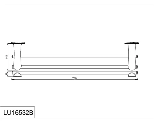 Полотенцедержатель Rush Luson LU16532B 75 см двойной Полотенцедержатель Rush Luson LU16532B 75 см двойной