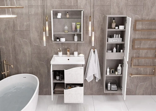 Шкаф-пенал Onika БРЕНДОН 35.10 камень светлый универсальный 403565 Шкаф-пенал Onika БРЕНДОН 35.10 камень светлый универсальный 403565