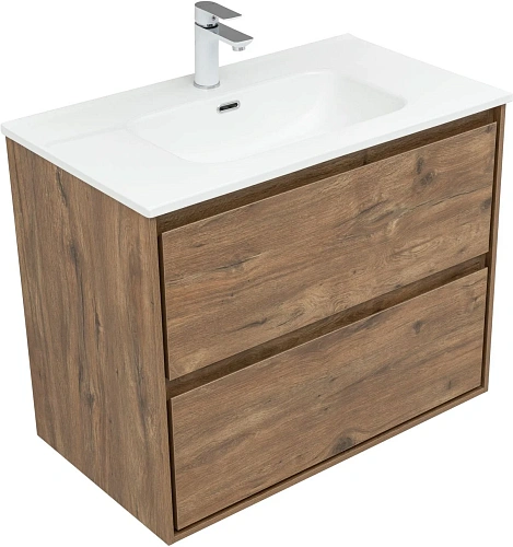 Тумба под раковину Aquanet Милан 80 дуб рустикальный 00336379 подвесная Тумба под раковину Aquanet Милан 80 дуб рустикальный 00336379 подвесная