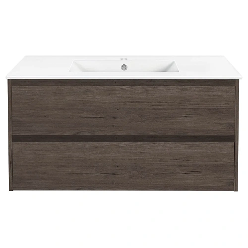 Тумба под раковину Vincea Gio 100 подвесная, 2 выкатных ящика soft-close, R.Oak VMC-2G100RO Тумба под раковину Vincea Gio 100 подвесная, 2 выкатных ящика soft-close, R.Oak VMC-2G100RO