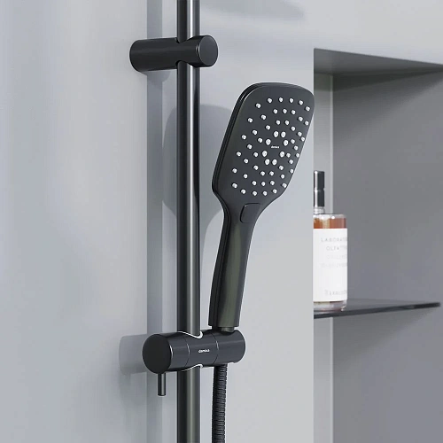 Душевая система Damixa Eclipse 931000300 верхний душ 220мм, штанга 1010 мм, черный Душевая система Damixa Eclipse 931000300 верхний душ 220мм, штанга 1010 мм, черный