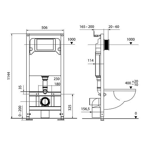 Комплект инсталляции TECE TECEspring Base K401104WCS с клавишей смыва, черн. матовый и унитазом модель S Комплект инсталляции TECE TECEspring Base K401104WCS с клавишей смыва, черн. матовый и унитазом модель S