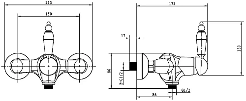 Смеситель для душа Boheme Tradizionale Oro 284 Смеситель для душа Boheme Tradizionale Oro 284