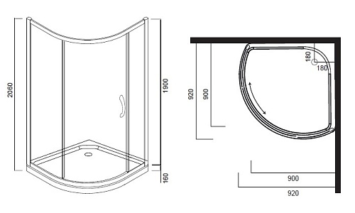 Душевой уголок Am.Pm Bliss L W53E-315-090MT 90х90 стекло прозрачное Душевой уголок Am.Pm Bliss L W53E-315-090MT 90х90 стекло прозрачное
