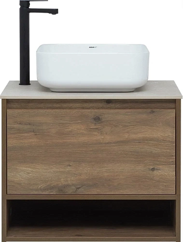 Тумба с раковиной STWORKI Карлстад 60 дуб рустикальный, простоун беж, с отверстием под смеситель в с 425188 Тумба с раковиной STWORKI Карлстад 60 дуб рустикальный, простоун беж, с отверстием под смеситель в с 425188