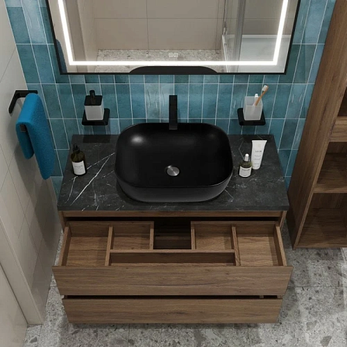 Тумба со столешницей и раковиной BelBagno KRAFT 100 kraft100rt-kepmno-1302-h301-set подвесная KRAFT100RT-KEPMNO-1302-H301-SET Тумба со столешницей и раковиной BelBagno KRAFT 100 kraft100rt-kepmno-1302-h301-set подвесная KRAFT100RT-KEPMNO-1302-H301-SET