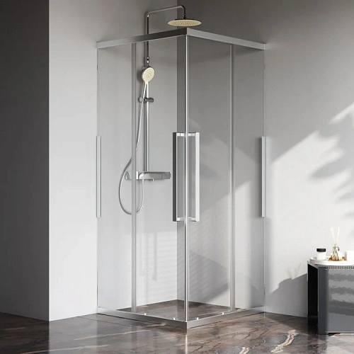 Душевой уголок AM.PM Func W84G-403-9090-MT Slide 90х90, хром матовый, стекло прозрачное Душевой уголок AM.PM Func W84G-403-9090-MT Slide 90х90, хром матовый, стекло прозрачное