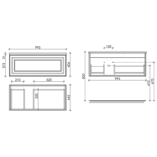 Тумба под раковину Sancos Very VR100LW bianco Тумба под раковину Sancos Very VR100LW bianco
