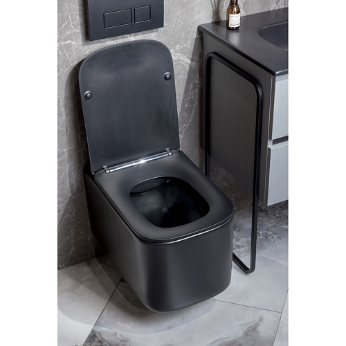 Унитаз подвесной Boheme Mane 970-SET-B черный матовый c крышкой Унитаз подвесной Boheme Mane 970-SET-B черный матовый c крышкой