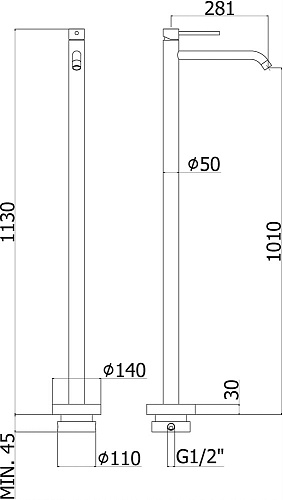 Смеситель для раковины Paffoni Light LIG031NO Смеситель для раковины Paffoni Light LIG031NO