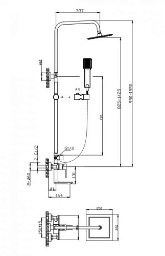 Душевая система BelBagno ROMANO ROMANO-VSCM-CRM хром Душевая система BelBagno ROMANO ROMANO-VSCM-CRM хром