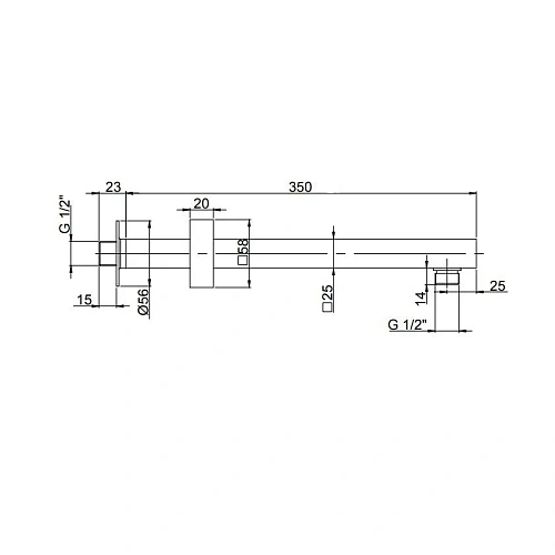 Кронштейн верхнего душа Paini 50PZ745QQ35 35 см, черный матовый PVD Кронштейн верхнего душа Paini 50PZ745QQ35 35 см, черный матовый PVD
