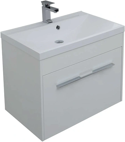 Тумба под раковину Aquanet Августа 75 белый (ручки хром) 00274144 Тумба под раковину Aquanet Августа 75 белый (ручки хром) 00274144