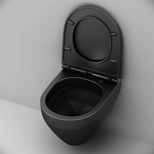 Унитаз подвесной AM.PM Spirit V2.0 C701700MBSC FlashClean с сиденьем микролифт, черный матовый Унитаз подвесной AM.PM Spirit V2.0 C701700MBSC FlashClean с сиденьем микролифт, черный матовый