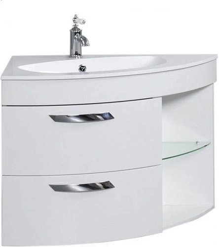 Тумба под раковину De Aqua Трио 90 Люкс L белая 00197201 Тумба под раковину De Aqua Трио 90 Люкс L белая 00197201