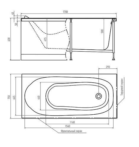 Акриловая ванна Timo KILO KILO1775-KT17-SPV1505-T-CM-FP17H 170x75 гидромассажная 6 джет Акриловая ванна Timo KILO KILO1775-KT17-SPV1505-T-CM-FP17H 170x75 гидромассажная 6 джет