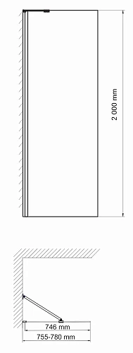 Душевая перегородка Wasserkraft Aller 10H 10H06-RP80 Fixed Душевая перегородка Wasserkraft Aller 10H 10H06-RP80 Fixed